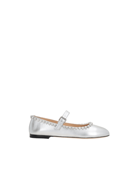 Audrey Laminated Nappa Mary-Jane Ballerinas-MACH & MACH-JOHN JULIA