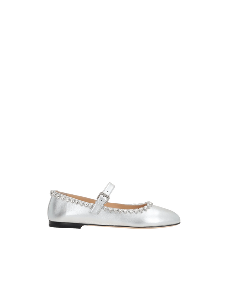 Audrey Laminated Nappa Mary-Jane Ballerinas-MACH & MACH-JOHN JULIA