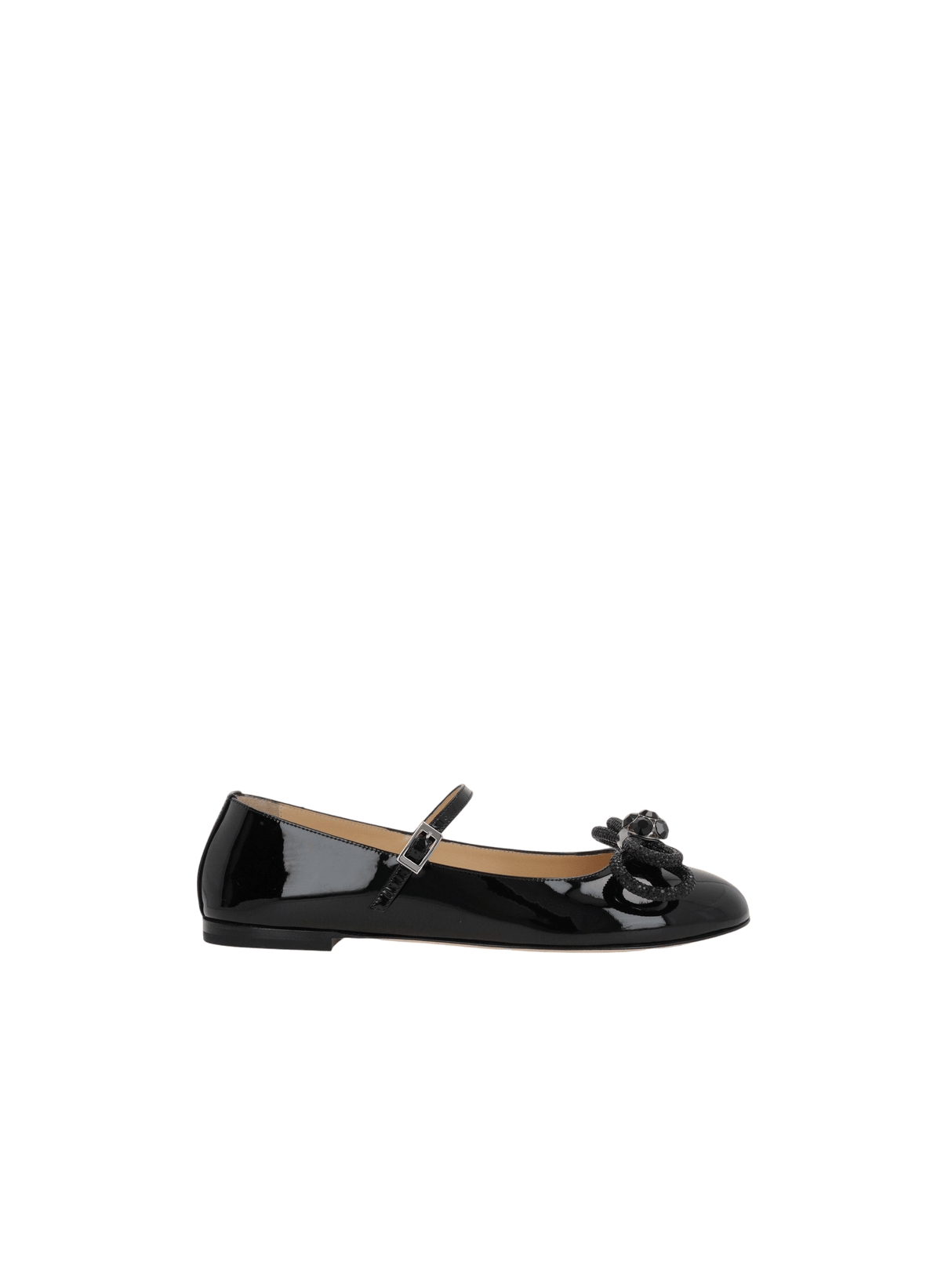 Double Bow Patent Leather Mary-Jane Ballerinas-MACH & MACH-JOHN JULIA