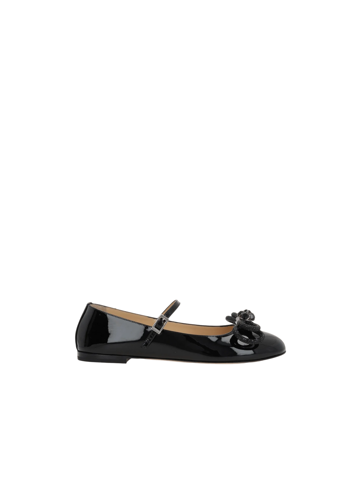 Double Bow Patent Leather Mary-Jane Ballerinas-MACH & MACH-JOHN JULIA