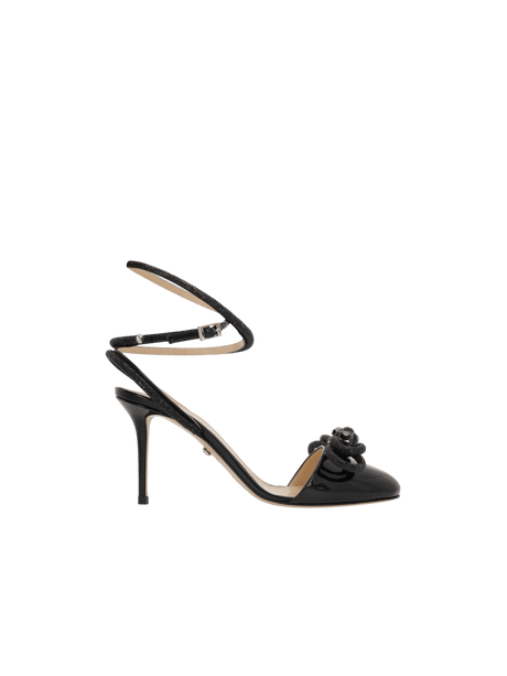 Double Bow Patent Leather Sandals-MACH & MACH-JOHN JULIA