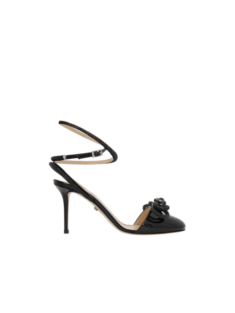 Double Bow Patent Leather Sandals-MACH & MACH-JOHN JULIA