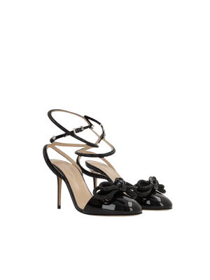 Double Bow Patent Leather Sandals-MACH & MACH-JOHN JULIA