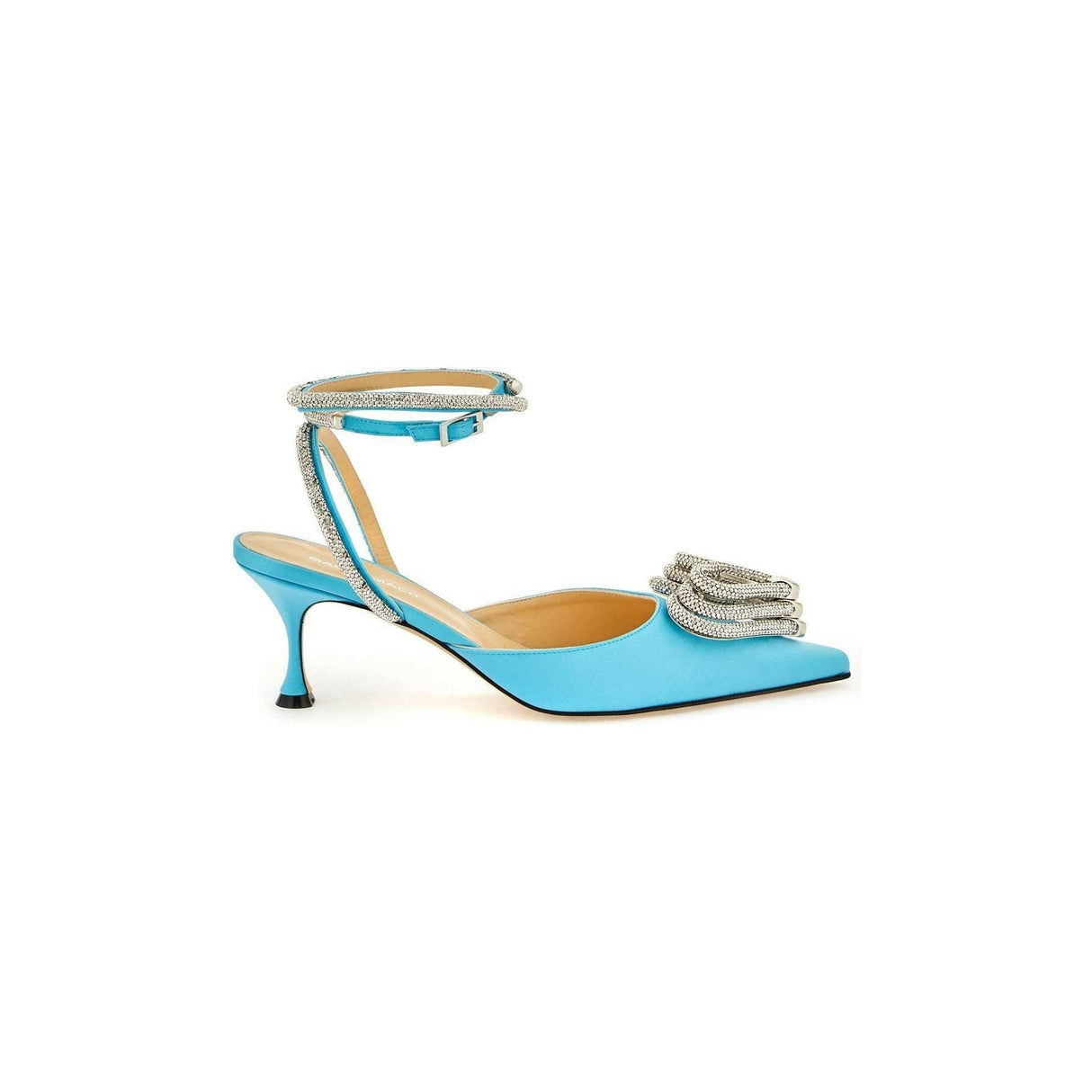 Ocean Blue Triple Heart Crystal-Embellished Satin Pumps MACH & MACH JOHN JULIA.