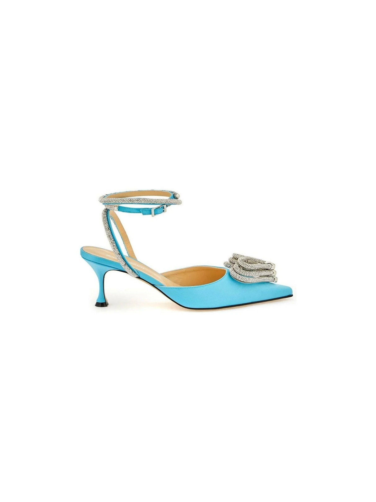 Ocean Blue Triple Heart Crystal-Embellished Satin Pumps MACH & MACH JOHN JULIA.