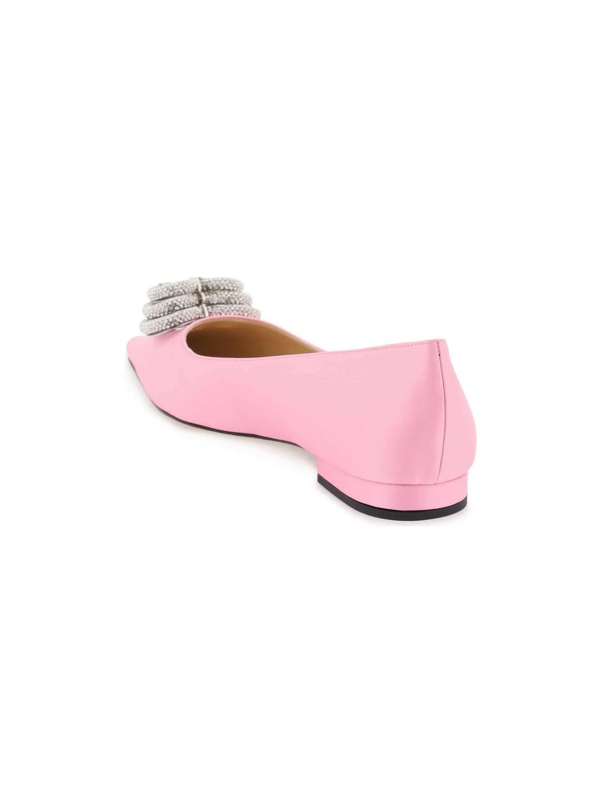 Pink Triple Heart Crystal-Embellished Silk Ballerina Shoes MACH & MACH JOHN JULIA.