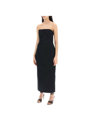 Black Cotton Poplin Hourglass Bustier Midi Dress MAGDA BUTRYM JOHN JULIA.