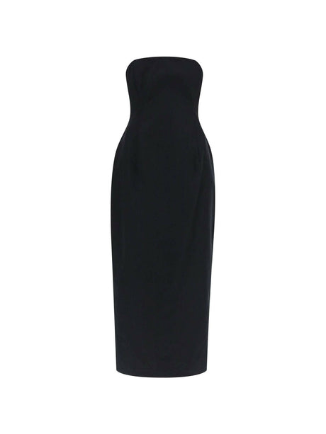 Black Cotton Poplin Hourglass Bustier Midi Dress MAGDA BUTRYM JOHN JULIA.