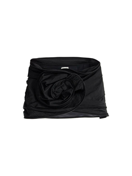 Crinkle Taffeta Rose Mini Skirt.