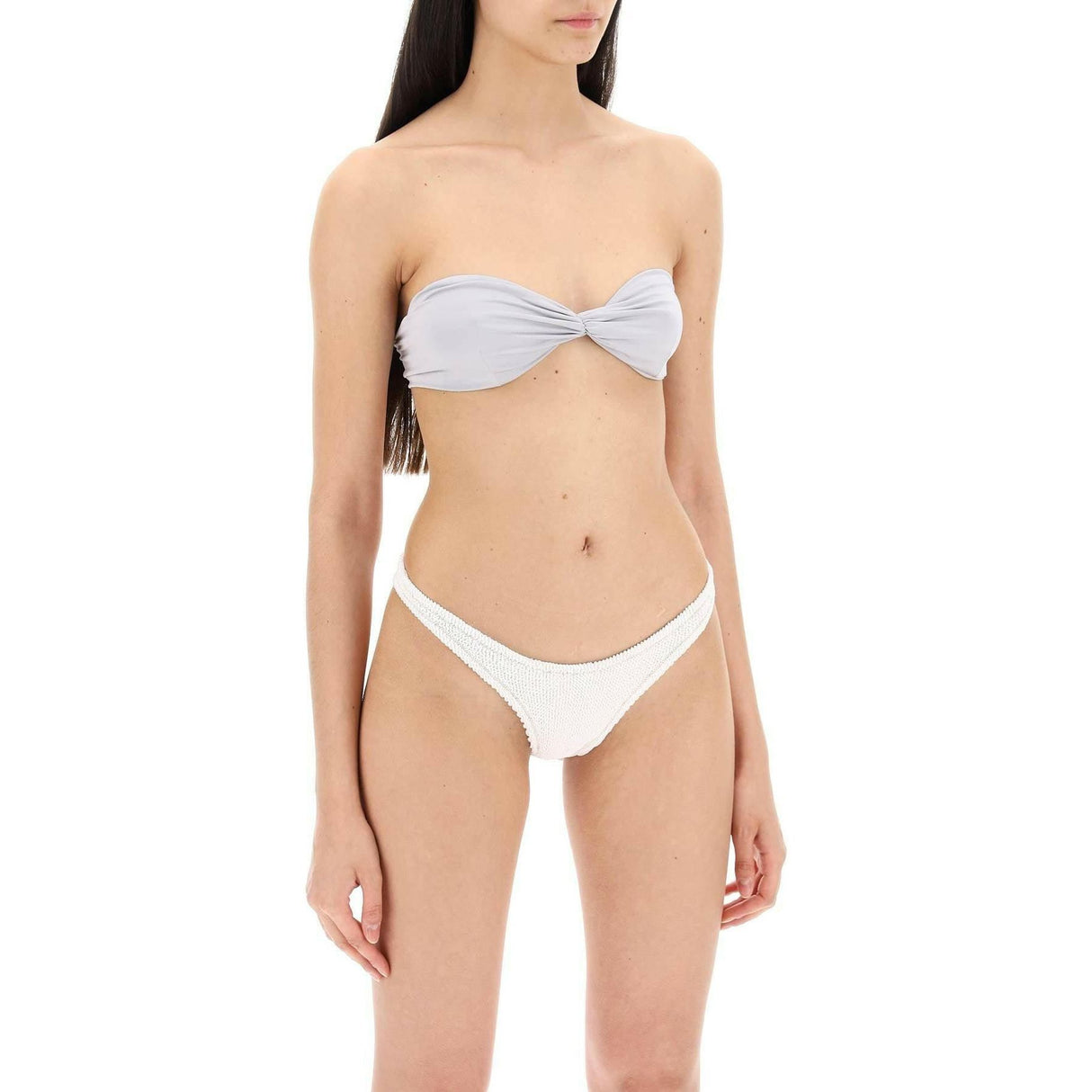 Grey Twisted Bandeau Bikini Top MAGDA BUTRYM JOHN JULIA.