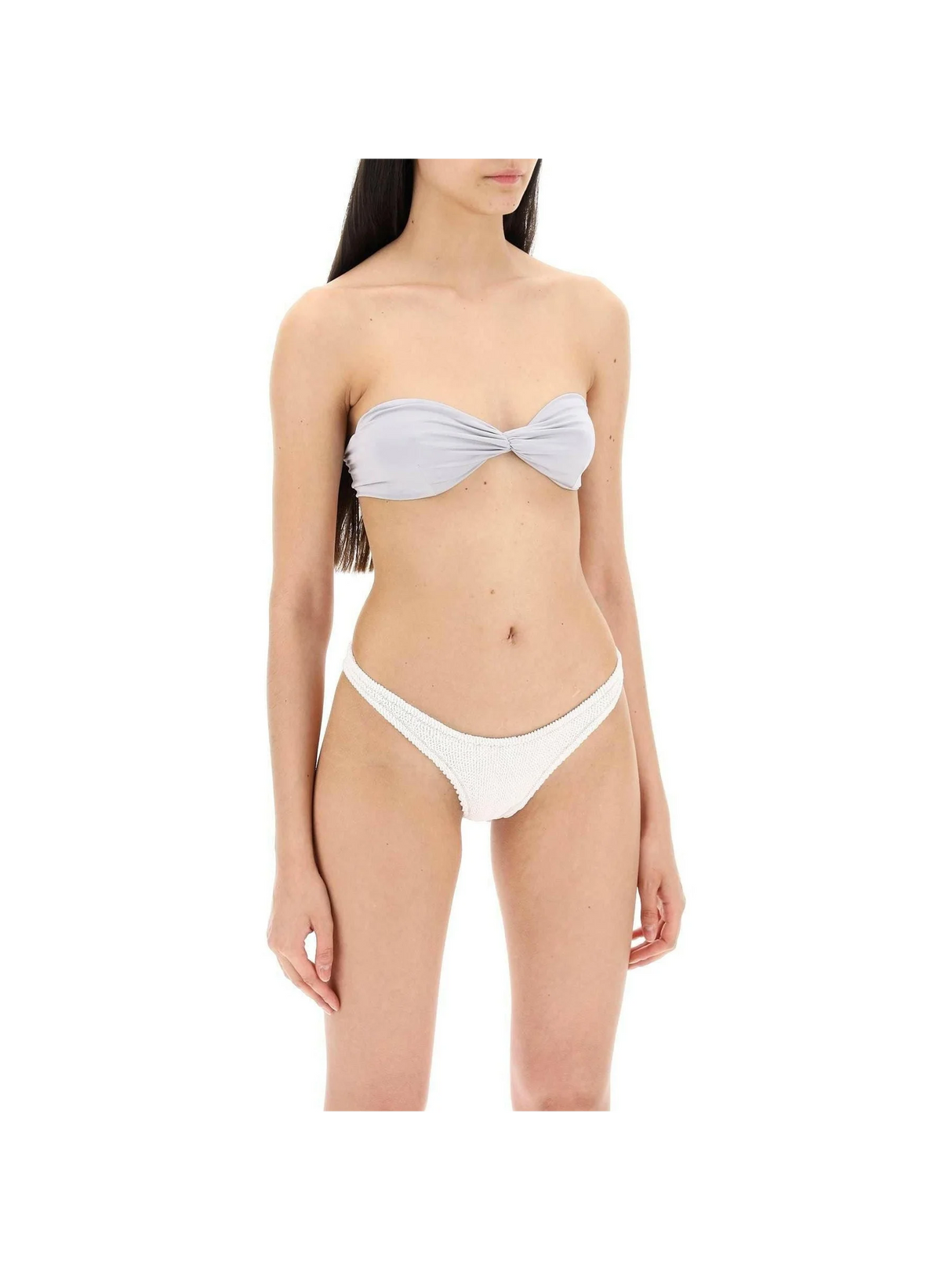 Grey Twisted Bandeau Bikini Top MAGDA BUTRYM JOHN JULIA.