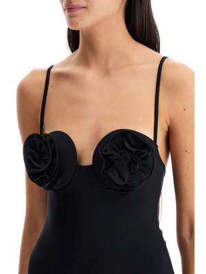 Strapless Ruched Floral Swimsuit-Magda Butrym-JOHN JULIA