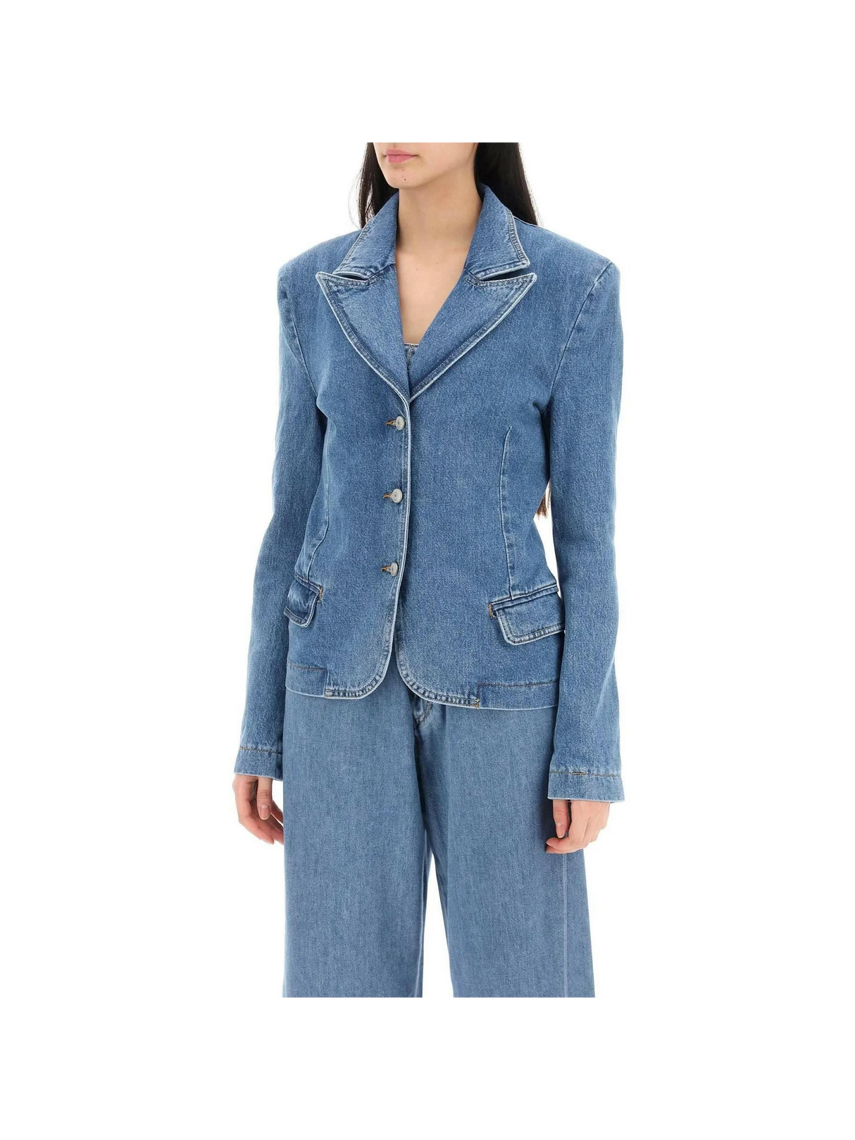 Single-Breasted Jacket In Denim MAGDA BUTRYM JOHN JULIA.