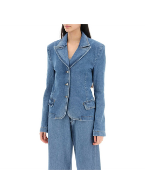 Single-Breasted Jacket In Denim MAGDA BUTRYM JOHN JULIA.