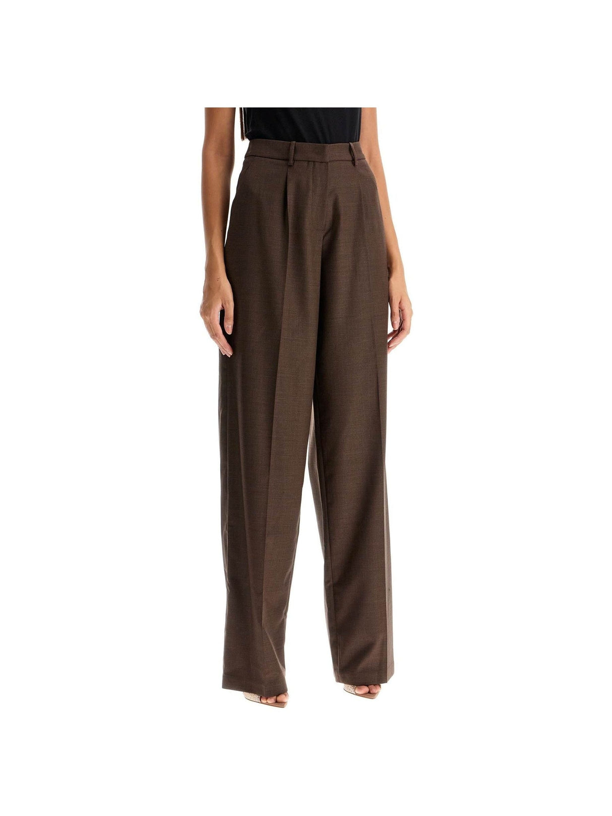 Wide Stretch Wool Trousers