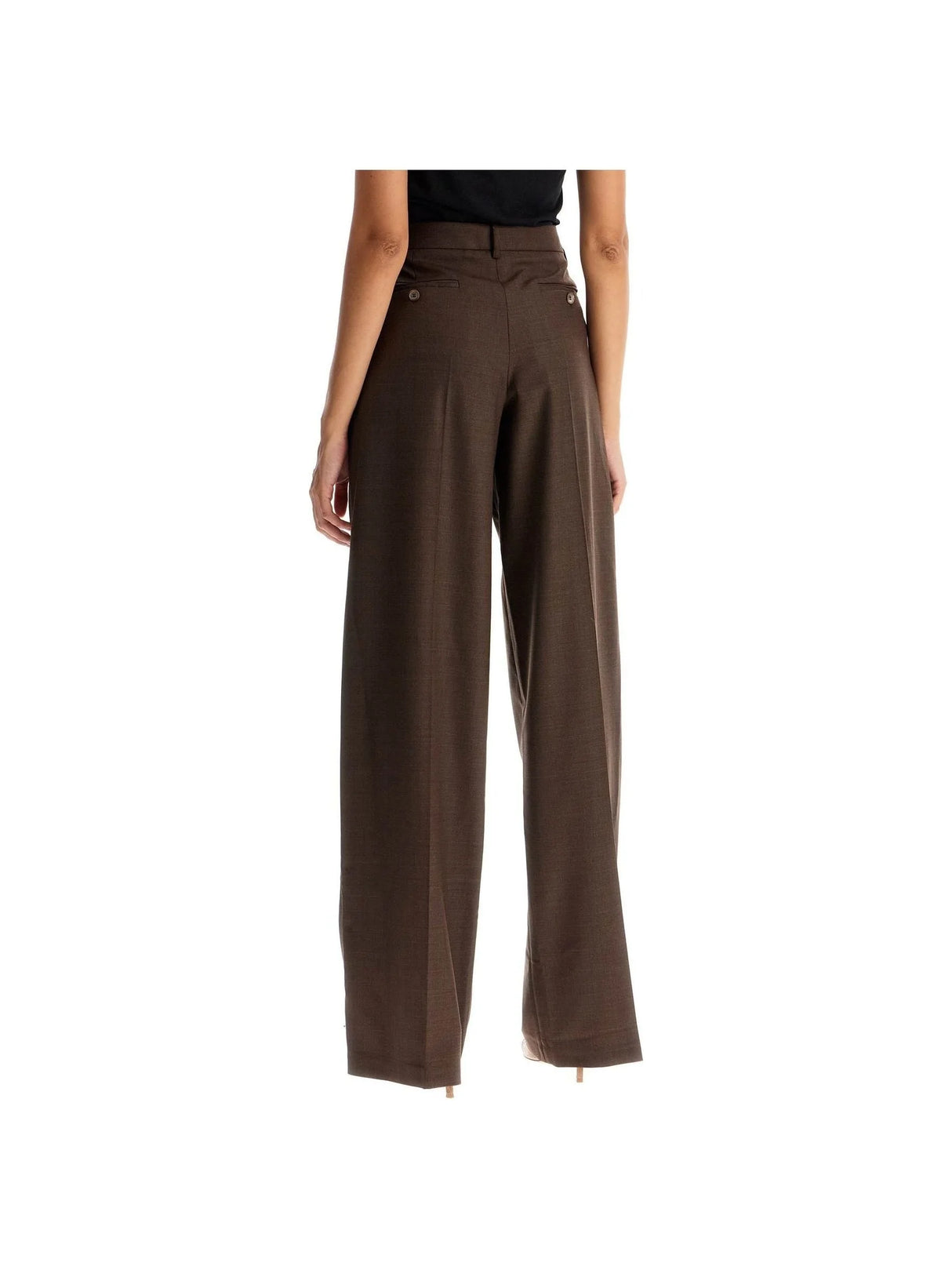 Wide Stretch Wool Trousers - Women > Clothing > Trousers > Trousers