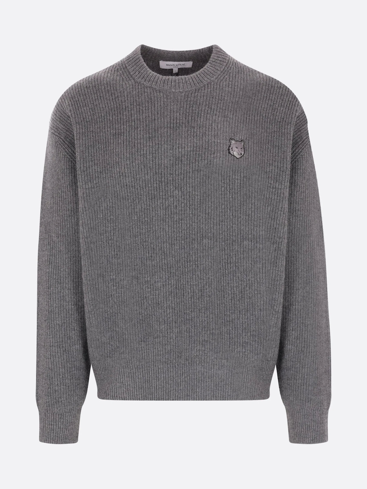 Bold Fox Head Patch Wool Blend Sweater-MAISON KITSUNÉ-JOHN JULIA