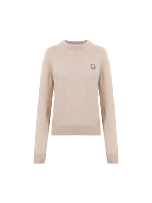 MAISON KITSUNÉ-Bold Fox Head Patch Wool Sweater-JOHN JULIA