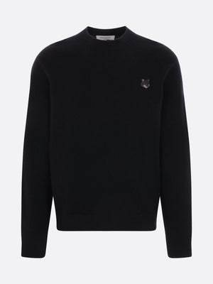 Bold Fox Head Patch Wool Sweater-MAISON KITSUNÉ-JOHN JULIA