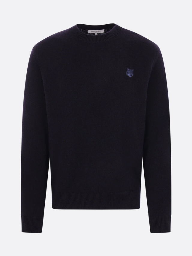 Bold Fox Head Patch Wool Sweater-MAISON KITSUNÉ-JOHN JULIA