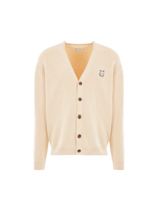 Bold Fox Logo Patch Cotton Blend Cardigan-MAISON KITSUNÉ-JOHN JULIA