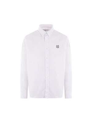 Contour Fox Head Patch Poplin Shirt-MAISON KITSUNÉ-JOHN JULIA