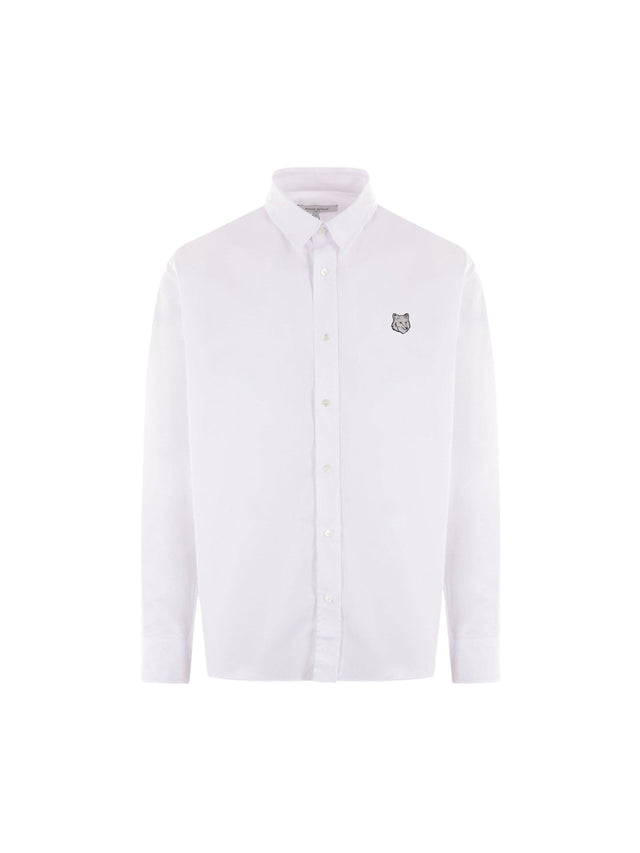 Contour Fox Head Patch Poplin Shirt-MAISON KITSUNÉ-JOHN JULIA