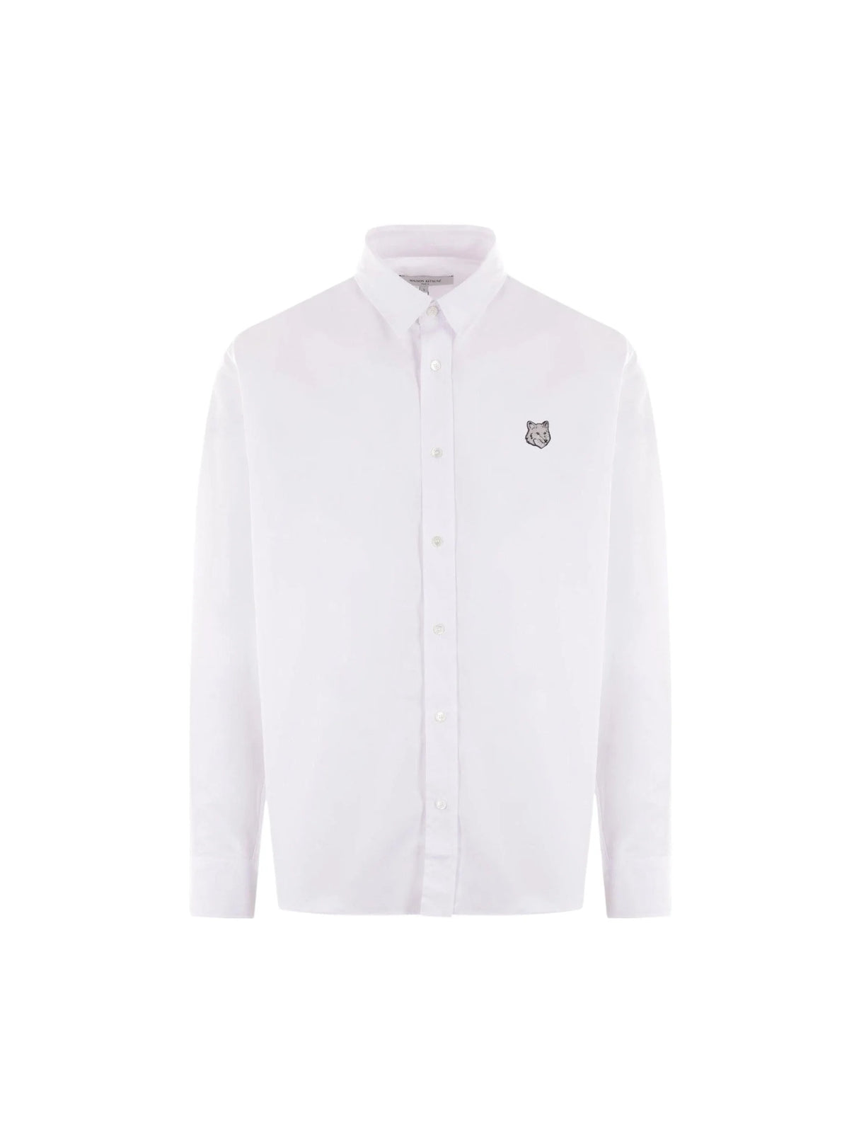 Contour Fox Head Patch Poplin Shirt-MAISON KITSUNÉ-JOHN JULIA