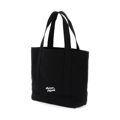 Black Cotton Fox Head Tote Bag MAISON KITSUNE JOHN JULIA.