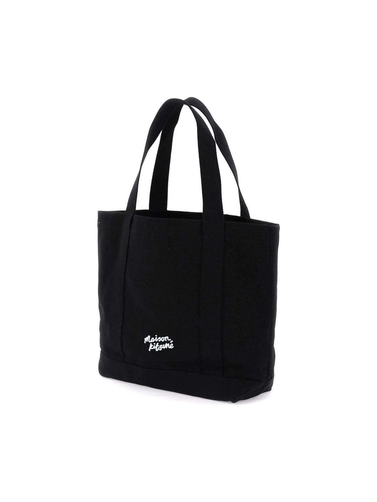 Black Cotton Fox Head Tote Bag MAISON KITSUNE JOHN JULIA.