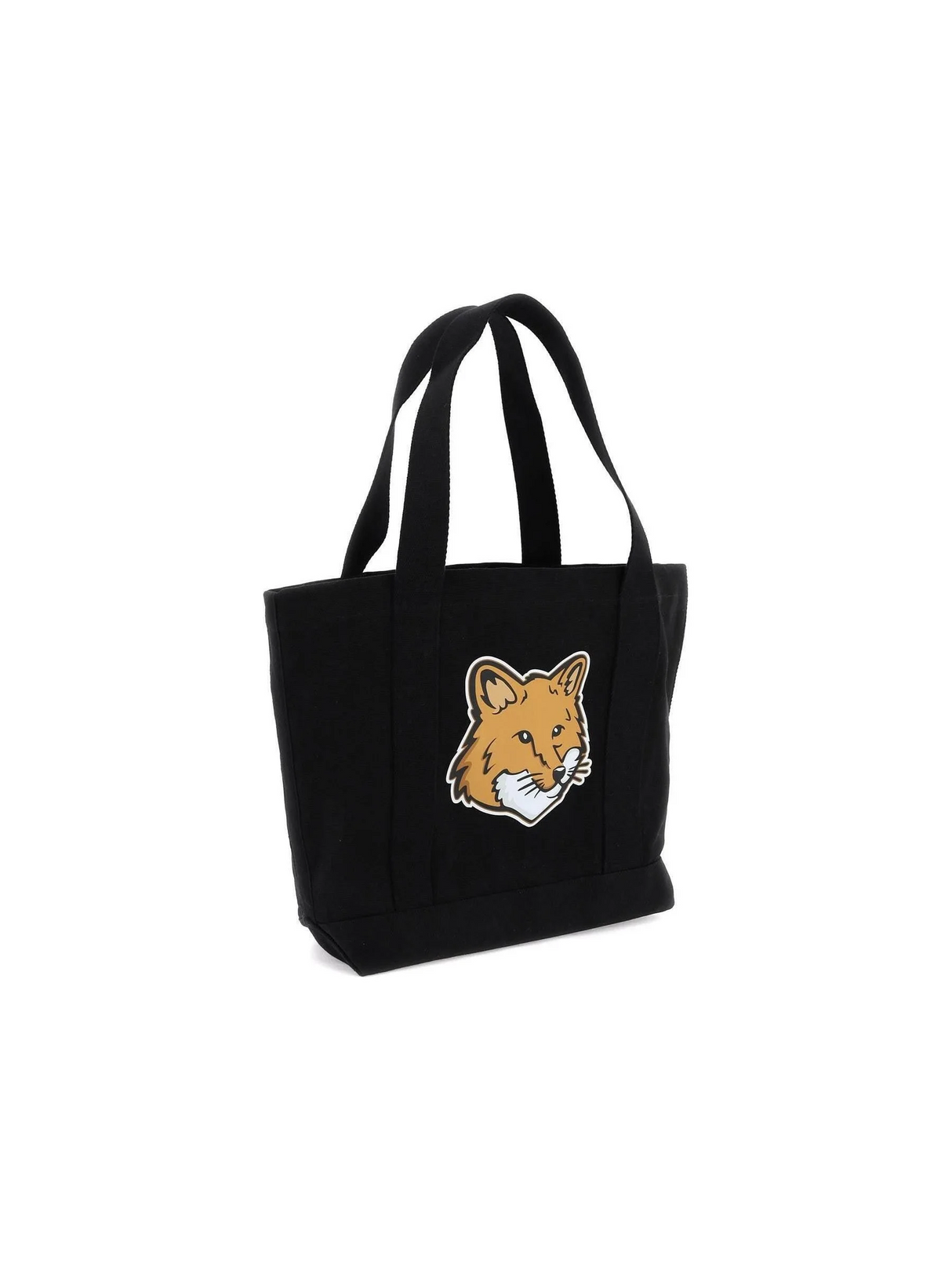 Black Cotton Fox Head Tote Bag MAISON KITSUNE JOHN JULIA.