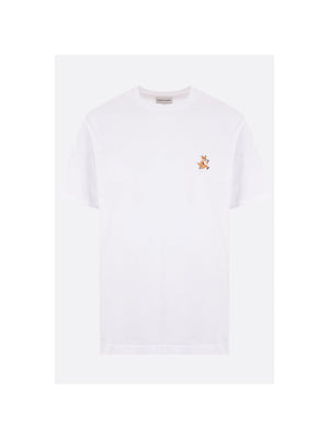 Cotton T-shirt With Logo Patch-MAISON KITSUNÉ-JOHN JULIA