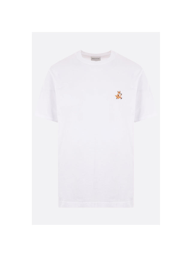 Cotton T-shirt With Logo Patch-MAISON KITSUNÉ-JOHN JULIA