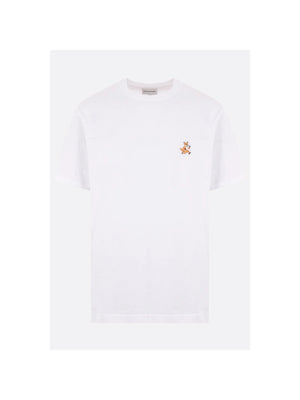 Cotton T-shirt With Logo Patch-MAISON KITSUNÉ-JOHN JULIA