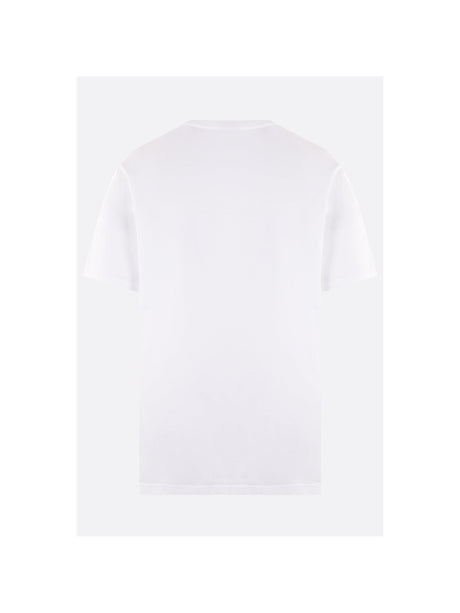 Cotton T-shirt With Logo Patch-MAISON KITSUNÉ-JOHN JULIA