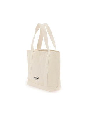 Ecru Cotton Fox Head Tote Bag MAISON KITSUNE JOHN JULIA.