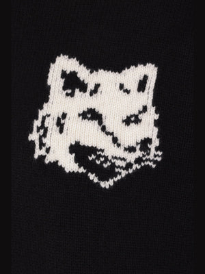 MAISON KITSUNÉ-Fox Head Intarsia Wool Sweater-JOHN JULIA