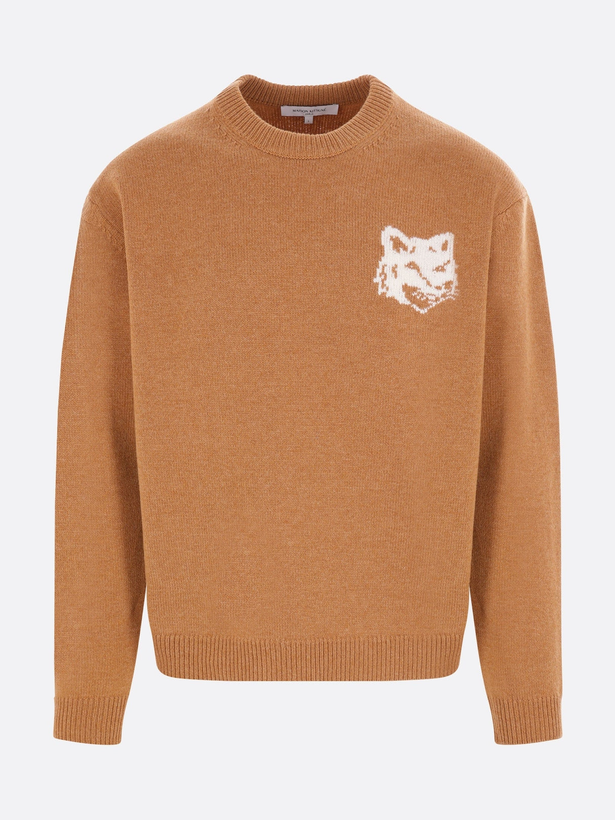 Fox Head Intarsia Wool Sweater-MAISON KITSUNÉ-JOHN JULIA