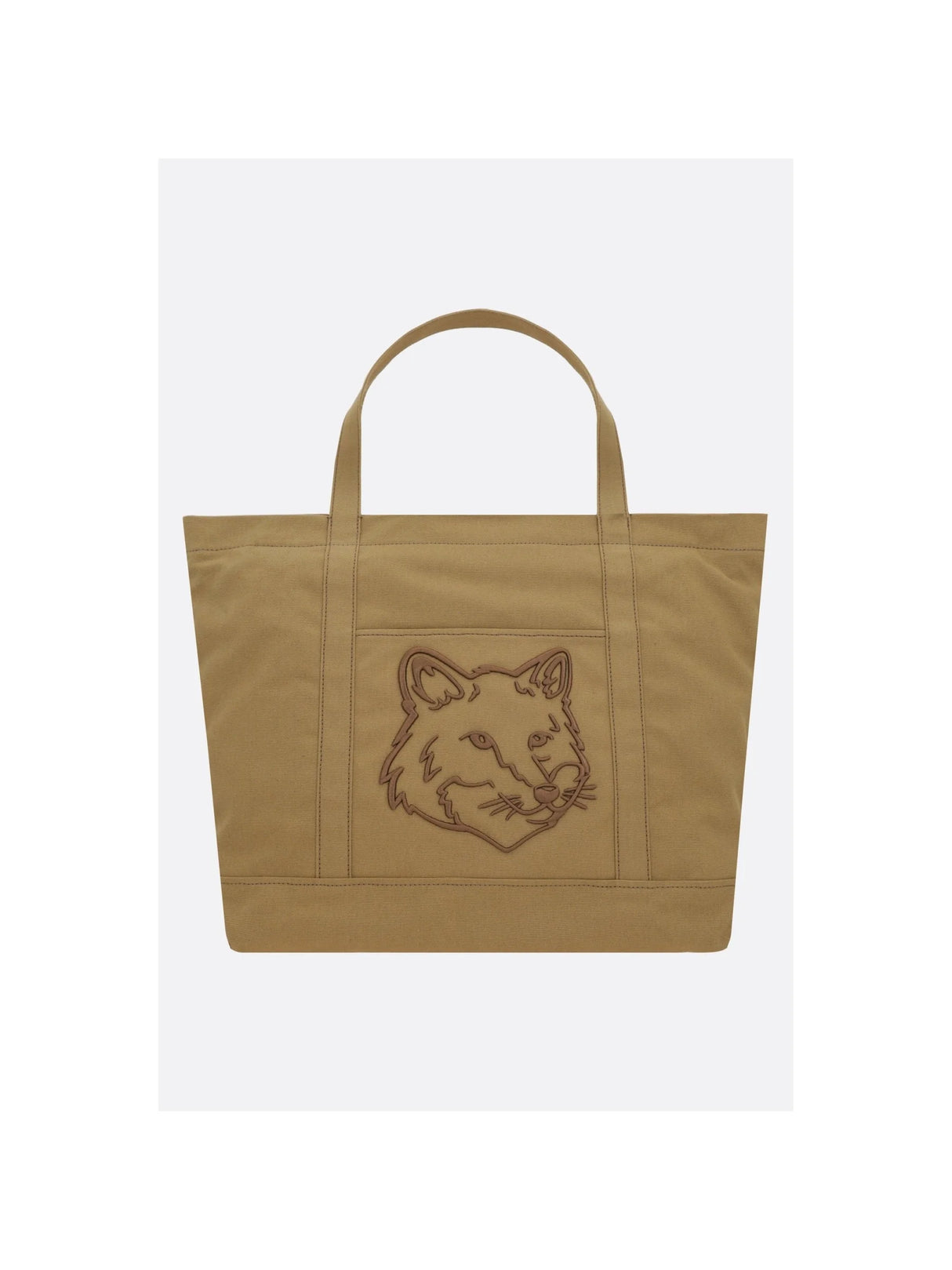 Fox Head Large Canvas Tote Bag-MAISON KITSUNÉ-JOHN JULIA