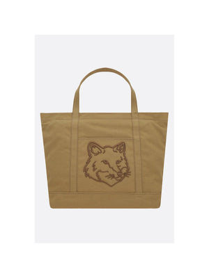 Fox Head Large Canvas Tote Bag-MAISON KITSUNÉ-JOHN JULIA