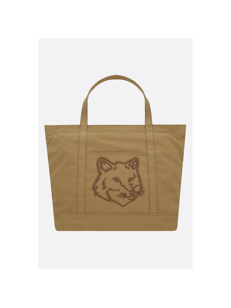 Fox Head Large Canvas Tote Bag-MAISON KITSUNÉ-JOHN JULIA