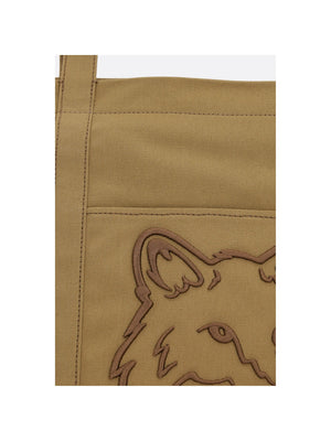 Fox Head Large Canvas Tote Bag-MAISON KITSUNÉ-JOHN JULIA