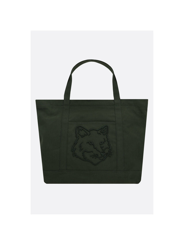 Fox Head Large Canvas Tote Bag-MAISON KITSUNÉ-JOHN JULIA