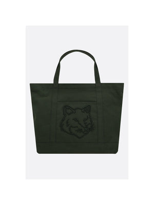 Fox Head Large Canvas Tote Bag-MAISON KITSUNÉ-JOHN JULIA