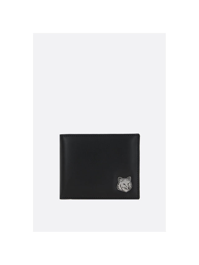 Fox Head Leather Billfold Wallet-MAISON KITSUNÉ-JOHN JULIA