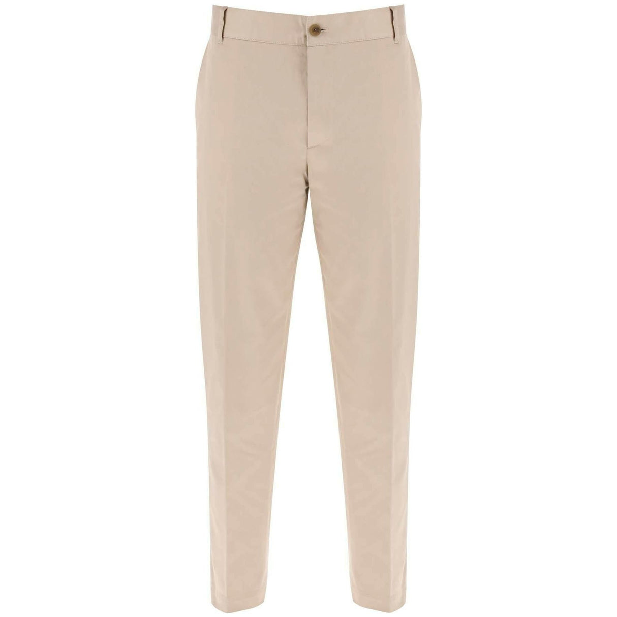 Light Beige Cotton Gabardine Chino Pants MAISON KITSUNE JOHN JULIA.