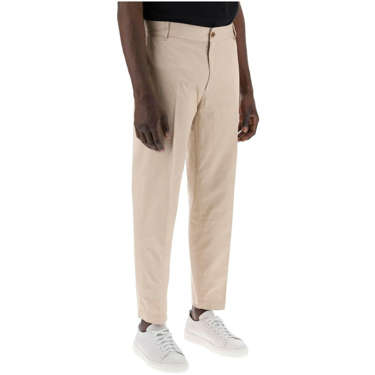 Light Beige Cotton Gabardine Chino Pants MAISON KITSUNE JOHN JULIA.