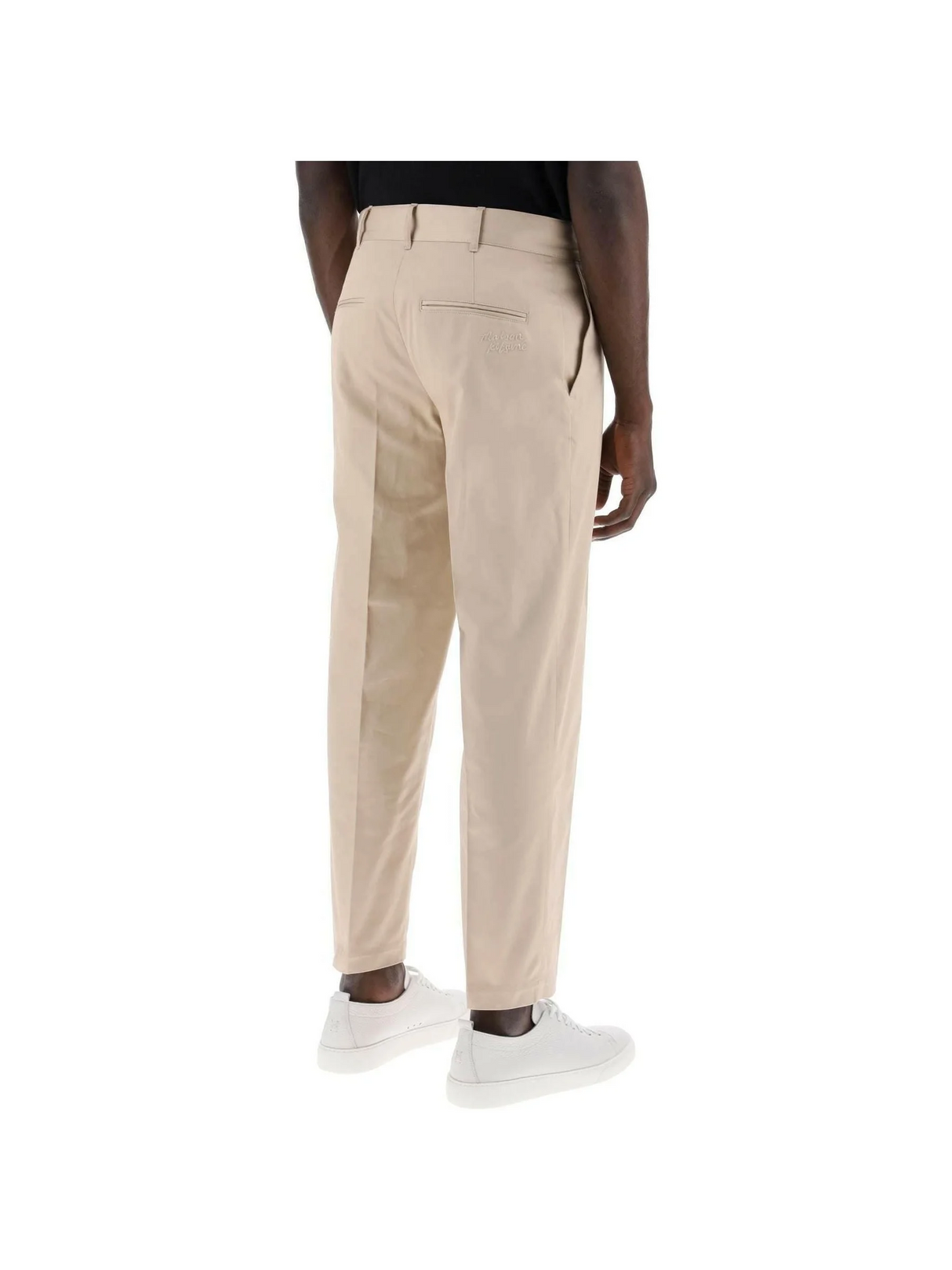 Light Beige Cotton Gabardine Chino Pants MAISON KITSUNE JOHN JULIA.