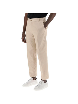 Light Beige Cotton Gabardine Chino Pants MAISON KITSUNE JOHN JULIA.