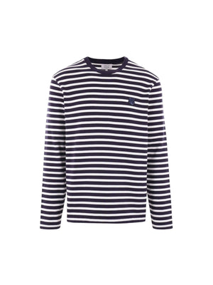 Striped Jersey Long-sleeved T-shirt-MAISON KITSUNÉ-JOHN JULIA